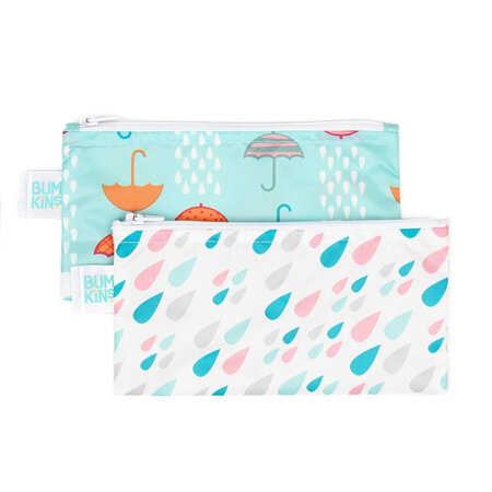 Bumkins Snack Bag Small 2 Pack Clouds Raindrops