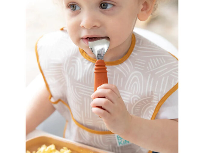 Bumkins Spoon and Fork Clay baby feeding meal weaning solids