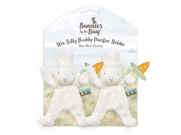 Bunnies By The Bay Wee Silly Buddy Bun Bun Bunny Pacifier Holder Twin Pack