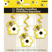 Busy Bees Hanging Swirls x 3