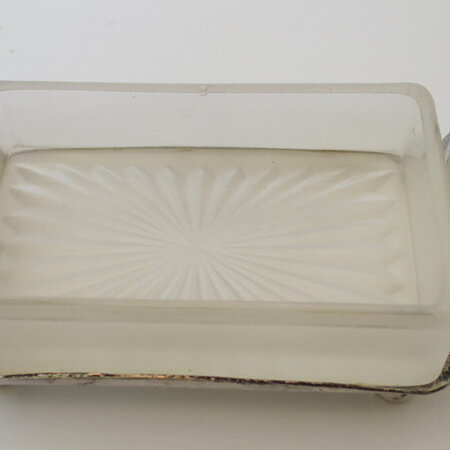 Butter dish with thistles stand