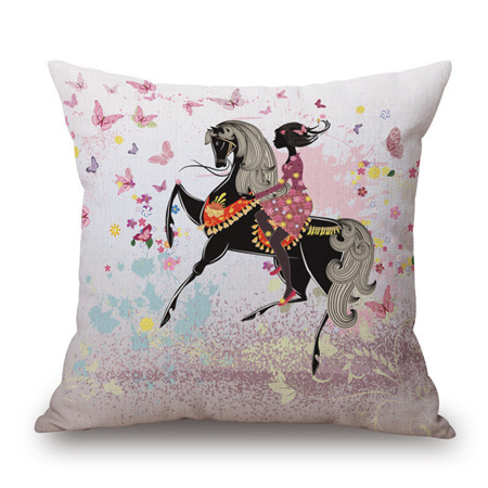 BUTTERFLIES AND SPANISH DANCING HORSE CUSHION COVER