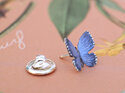 Butterfly blue native sterling silver lapel pin brooch lily griffin nz jeweller