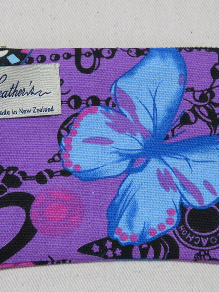Butterfly Cosmetic Purse  - Purple Small