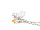 butterfly sterling silver 14k gold cream pearl necklace kinetic delicate nature