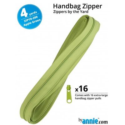By The Yard Zips - 4YDS with 16 Pulls - Apple Green