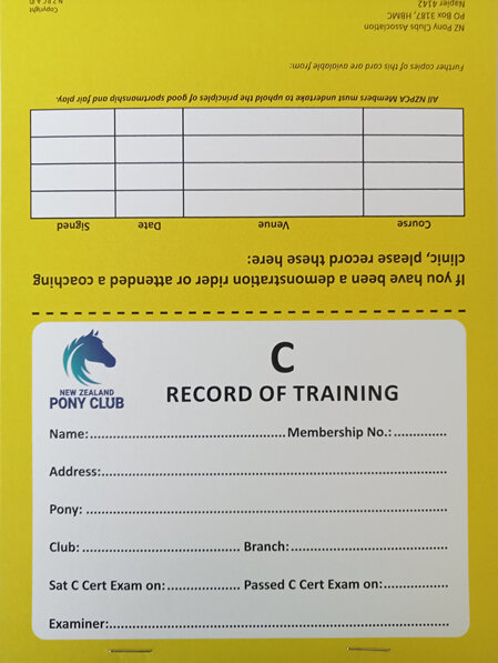 C Record of Training Card