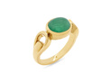 Cabochon emerald yellow gold dress ring