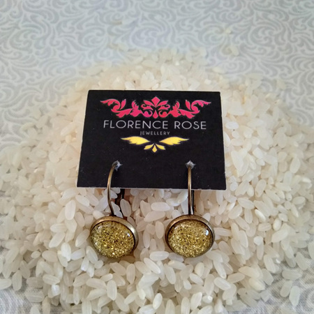 Cabochon Lever earrings - glitter