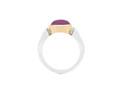 Cabochon ruby yellow and white gold dress ring