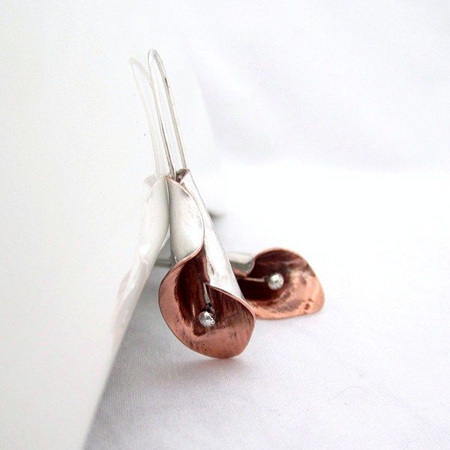 Calla Lily Earrings Sterling Silver & Copper