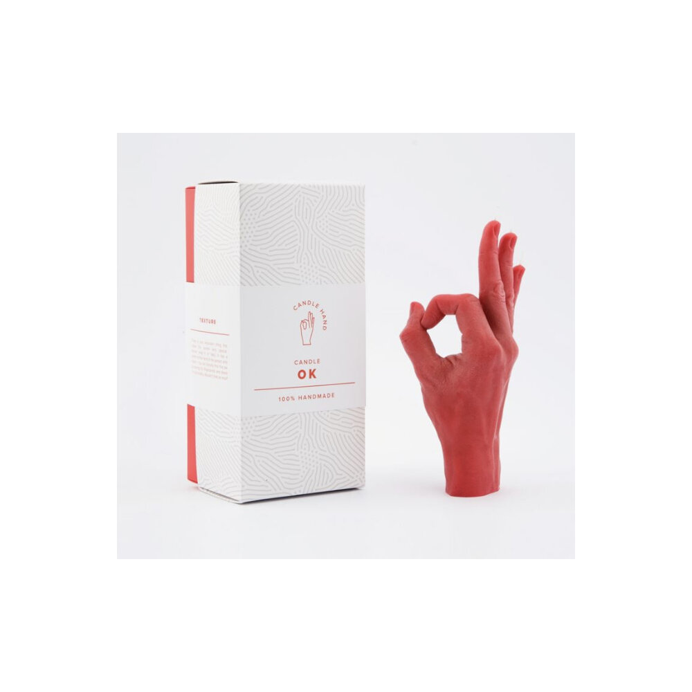 Candle Hand OK Red