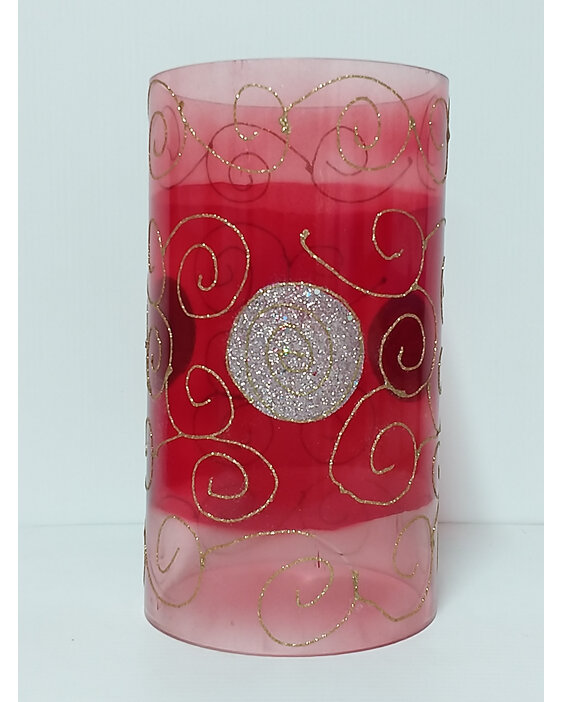 #candleholder#candle#glass#cover#red#swirls