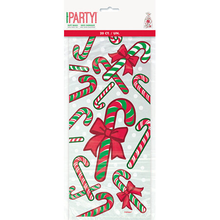 Candy cane cellophane bags x 20