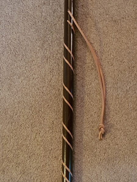 Cane 23 - Black Cane with Round Top and Spiral Finish