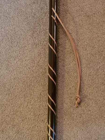Cane 23 - Black Cane with Round Top and Spiral Finish