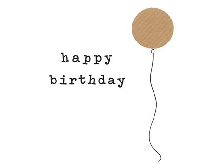 Card Brown Happy Birthday Balloon