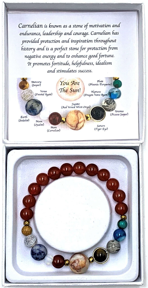 Carnelian Solar System Bracelet 7cm