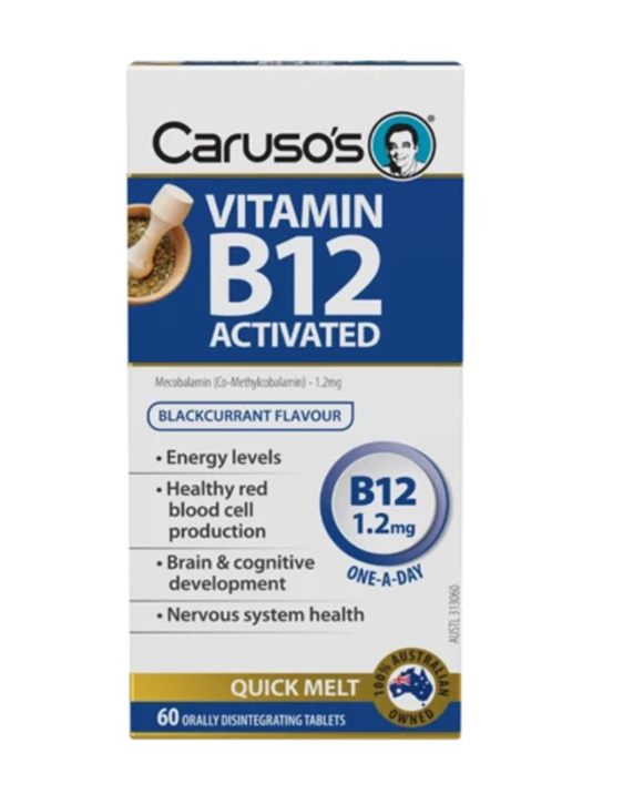 CARUSO VITAMIN B12 ACTIVATED 1.2MG 60 TABLETS