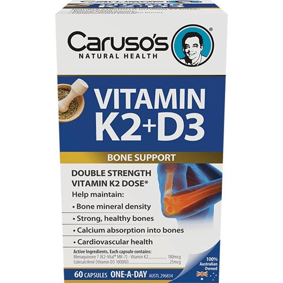 Caruso's Vitamin K2 + D3 60 Capsules