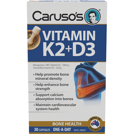 Caruso's Vitamin K2+D3 30 Capsules