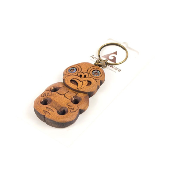 carved tiki key ring