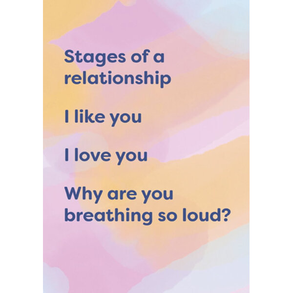 Cath Tate - Stages Of A Relationship - Humour Card