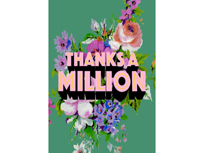 Cath Tate - Thanks A Million Card floral thank you livewires