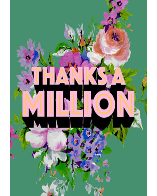 Cath Tate - Thanks A Million Card floral thank you livewires