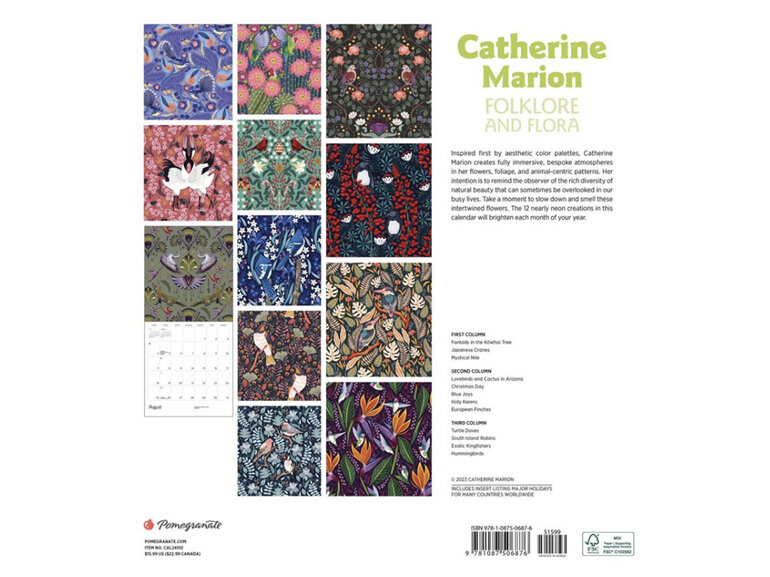 Catherine Marion Pomegranate Folklore & Flora  2024 Wall Calendar