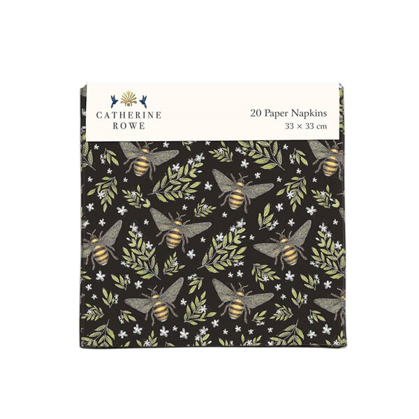 Catherine Rowe Bee Pattern Paper Napkins 20 Pack