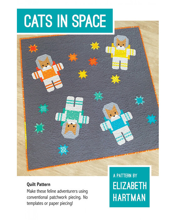 Cats in Space Quilt Pattern by Elizabeth Hartman