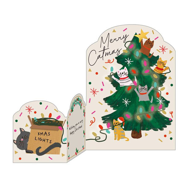 Cats on the Tree Christmas Multifold Card