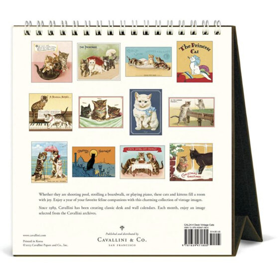 Cavallini & Co - Vintage Cats - 2024 Desk Calendar