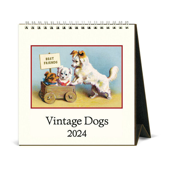 Cavallini & Co Vintage Dogs 2024 Desk Calendar