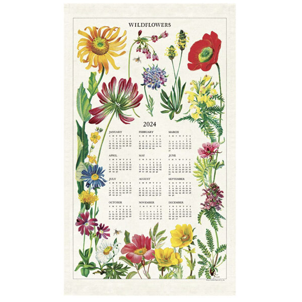 Cavallini & Co Wildflowers Tea Towel 2024 Calendar