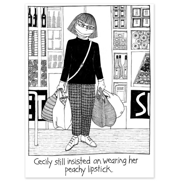 Cecily Peachy Lipstick Tea Towel