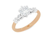 celtic inspired diamond solitaire engagement ring 18ct rose gold platinum