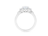 Celtic inspired platinum 18ct white gold diamond three stone engagement ring