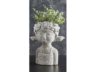 Cement Girl Head Planter