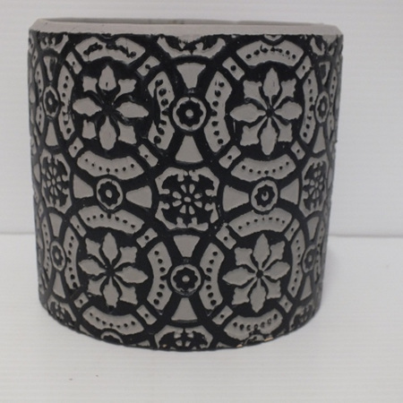Cement patterned container C3272