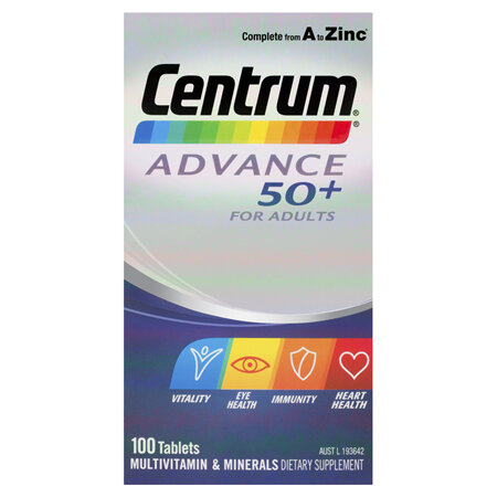 Centrum Advance 50+ For Adults, 100 Tablets