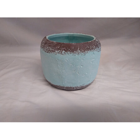 Ceramic Round container large Blue C8274
