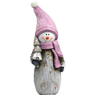 Ceramic snowman - mauve