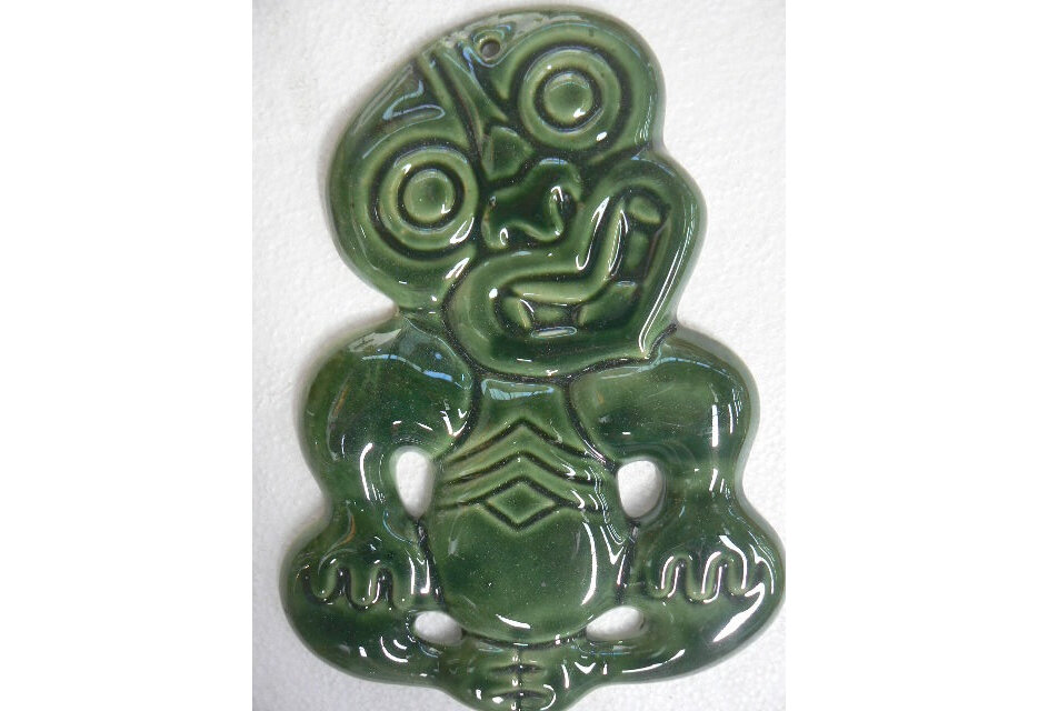 ceramic Tiki, nz art, maori tiki, wall decoration,