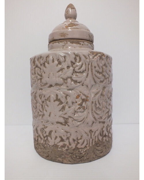 #ceramic#container#urn#lidded#beige
