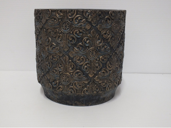 #ceramic#patterned#darkgold#round#container