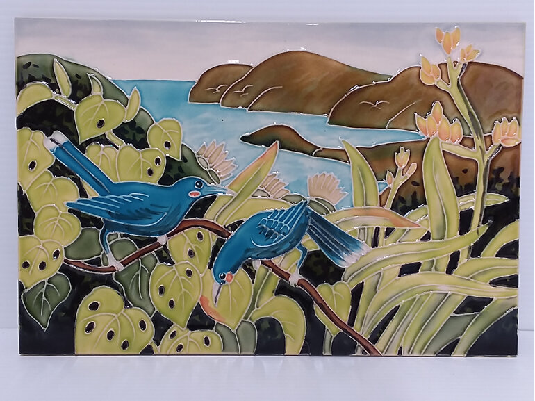 #ceramic#tile#newzealand#scenery#birds#fauna