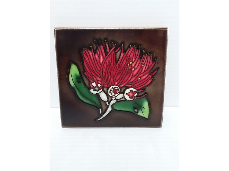 #ceramic#tile#newzealand#scenery#birds#fauna#pohutukawa