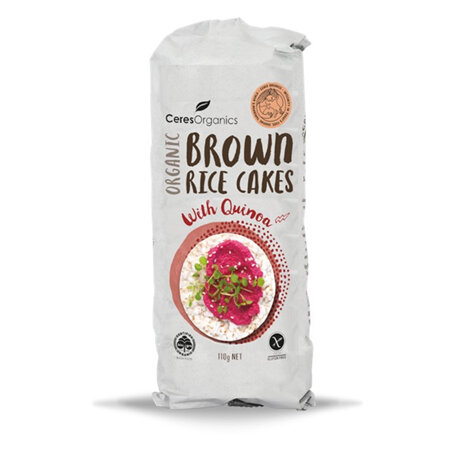 Ceres Organics Organic Brown Rice Cakes with Quinoa 110g
